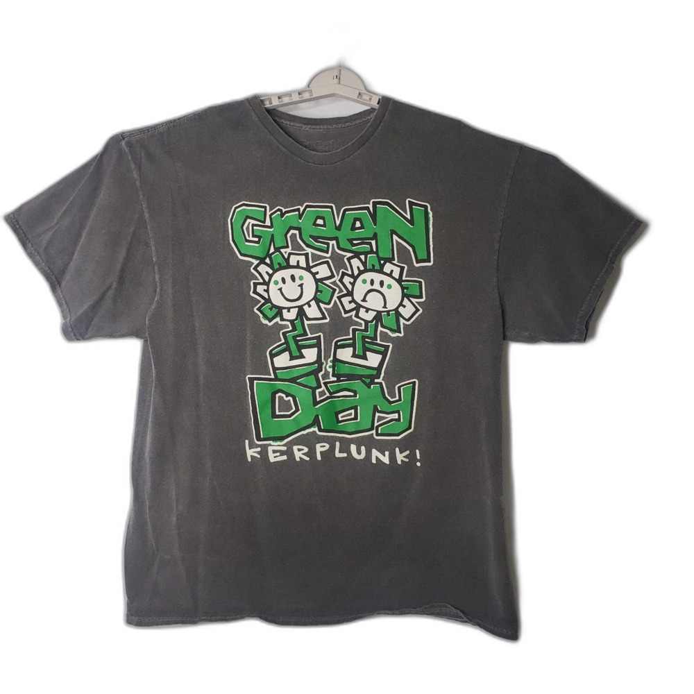 Green Day Kerplunk Gray Distressed T Shirt Mens Oversized Size Sm/Md